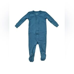 Primary Size 9-12 Months Teal Organic Footie Pajamas